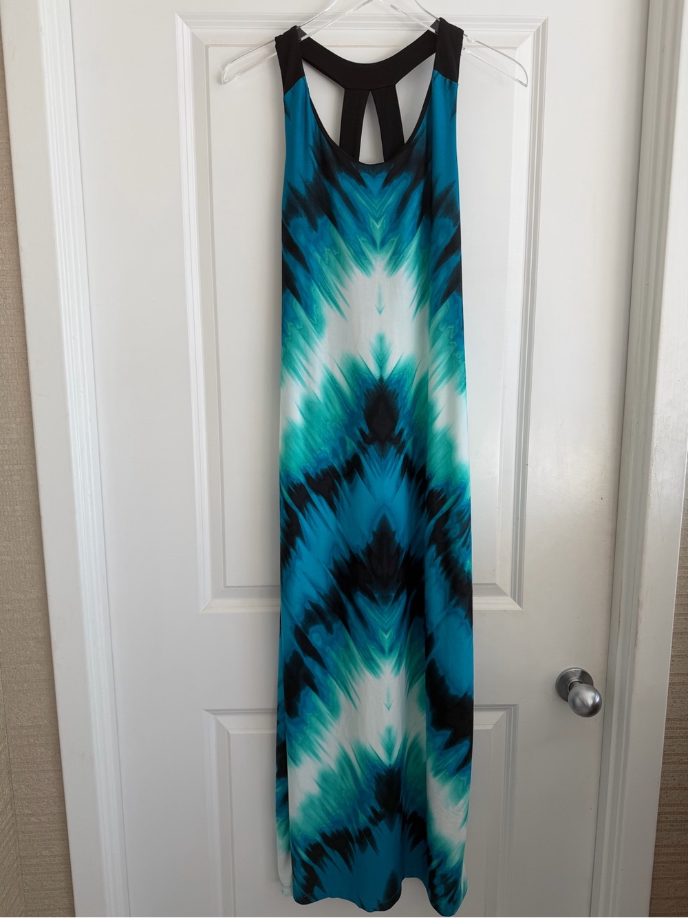 VENUS Blue & Black Tie-Dye Racerback Maxi Dress – Size Small - Picture 3 of 8